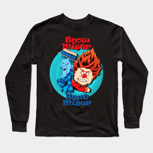 Snow Miser Heat Miser Long Sleeve T-Shirt by Hollyboy 